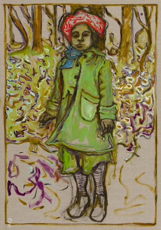 Girl Stood With Flowers