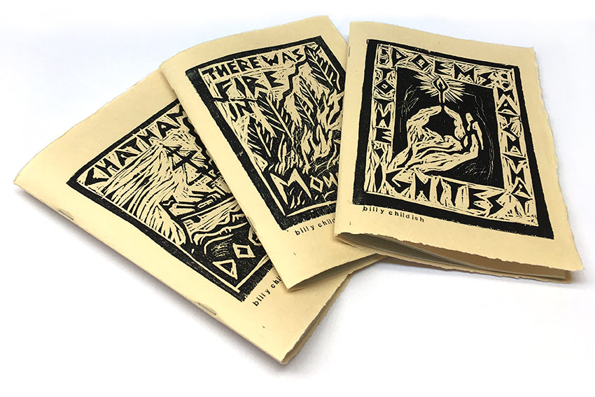 Vipers Tongue Press POETRY BOOKS with WOODCUT covers